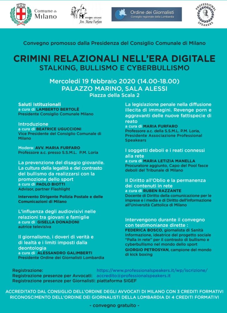 Crimini relazionali nell'era digitale @ Palazzo Marino, sala Alessi | Milano | Lombardia | Italia